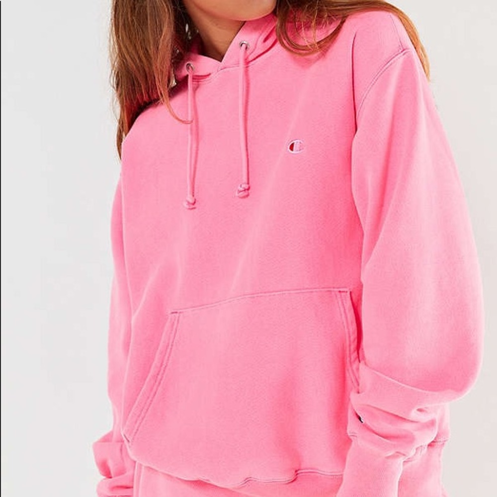 Neon pink champion hoodie